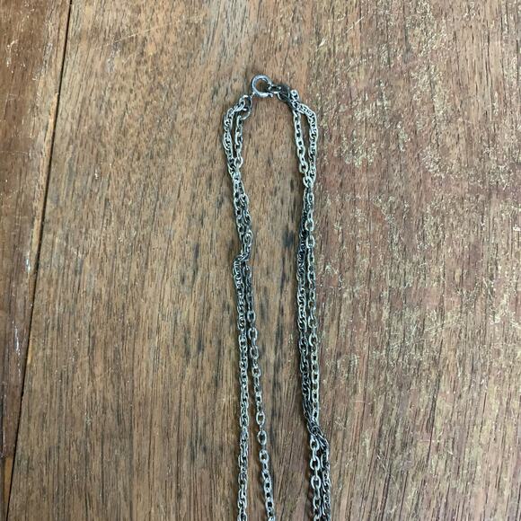 VTG 2000s Y2K oversized beaded owl statement pendant double chain necklace‎ - Picture 3 of 5